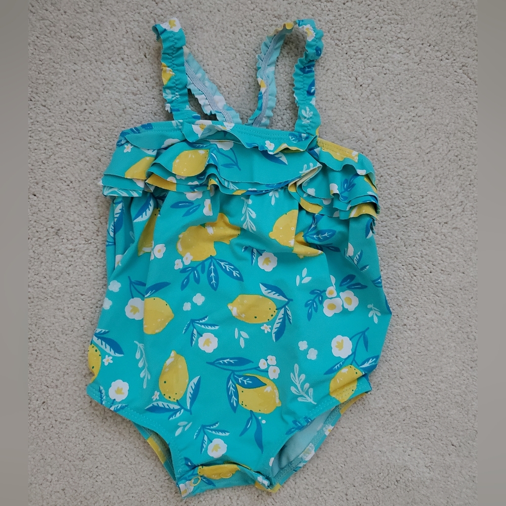 Hatley Baby Girls' Cute Lemons Ruffle Swimsuit sz3-6m
